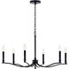 Malene 6 Light Black Chandelier Ceiling Light, 1 Tier Small