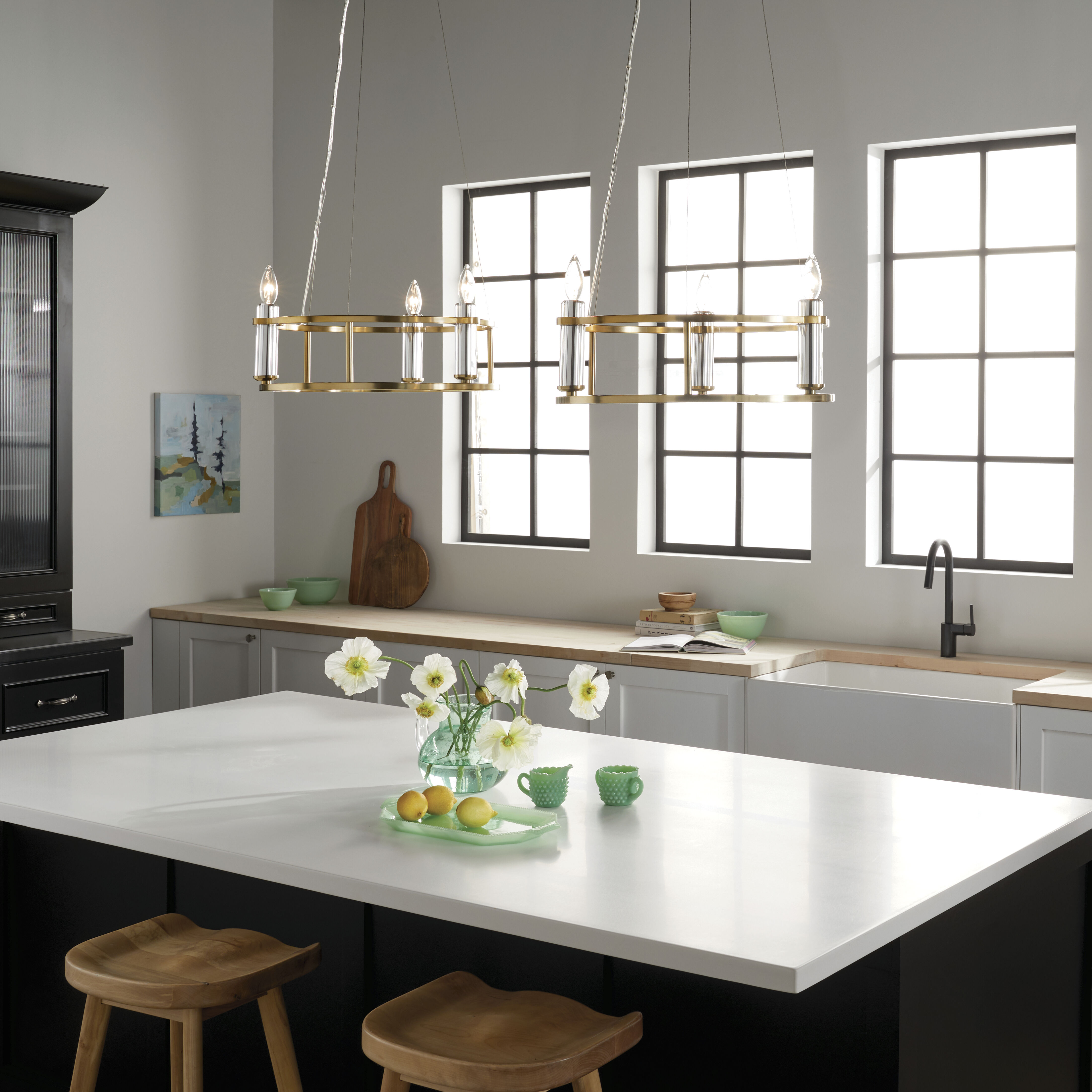 Rosalind 3 Light 19.5 inch Brushed Natural Brass Chandelier Ceiling Light