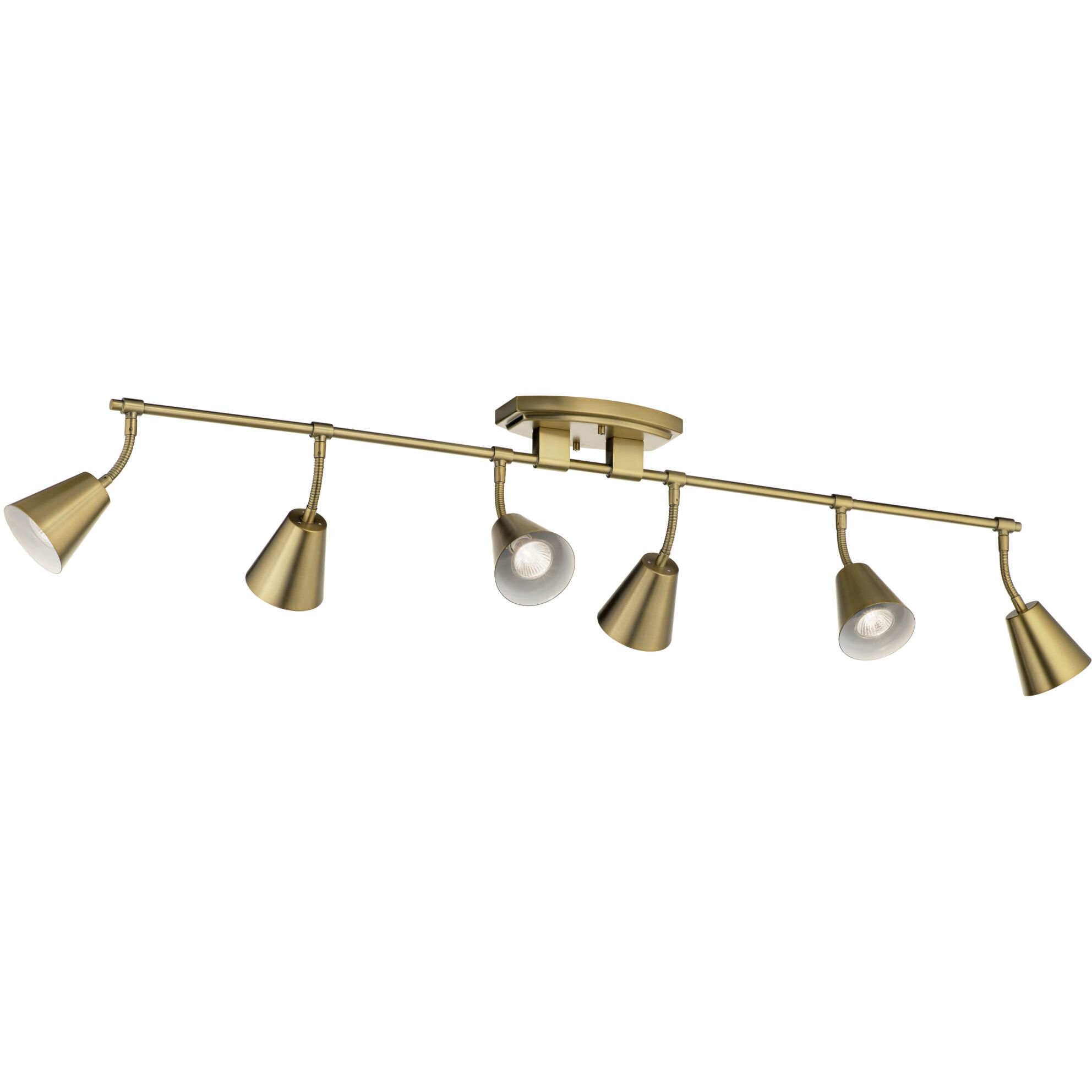 Sylvia 6 Light 120 Brushed Natural Brass Rail Light Ceiling Light