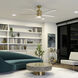 Brahm 56 inch Natural Brass with Walnut Blades Ceiling Fan