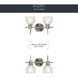 Avery 2 Light 15 inch Brushed Nickel Wall Mt Bath 2 Arm Wall Light
