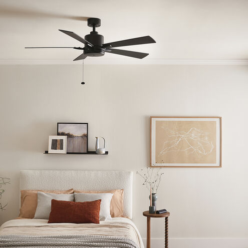 Lucian 52 inch Satin Black with Silver/Black Blades Ceiling Fan
