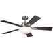 Vinea 52 inch Brushed Stainless Steel with Black Blades Ceiling Fan