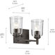 Shailene 2 Light 12.5 inch Olde Bronze Bath Light Wall Light