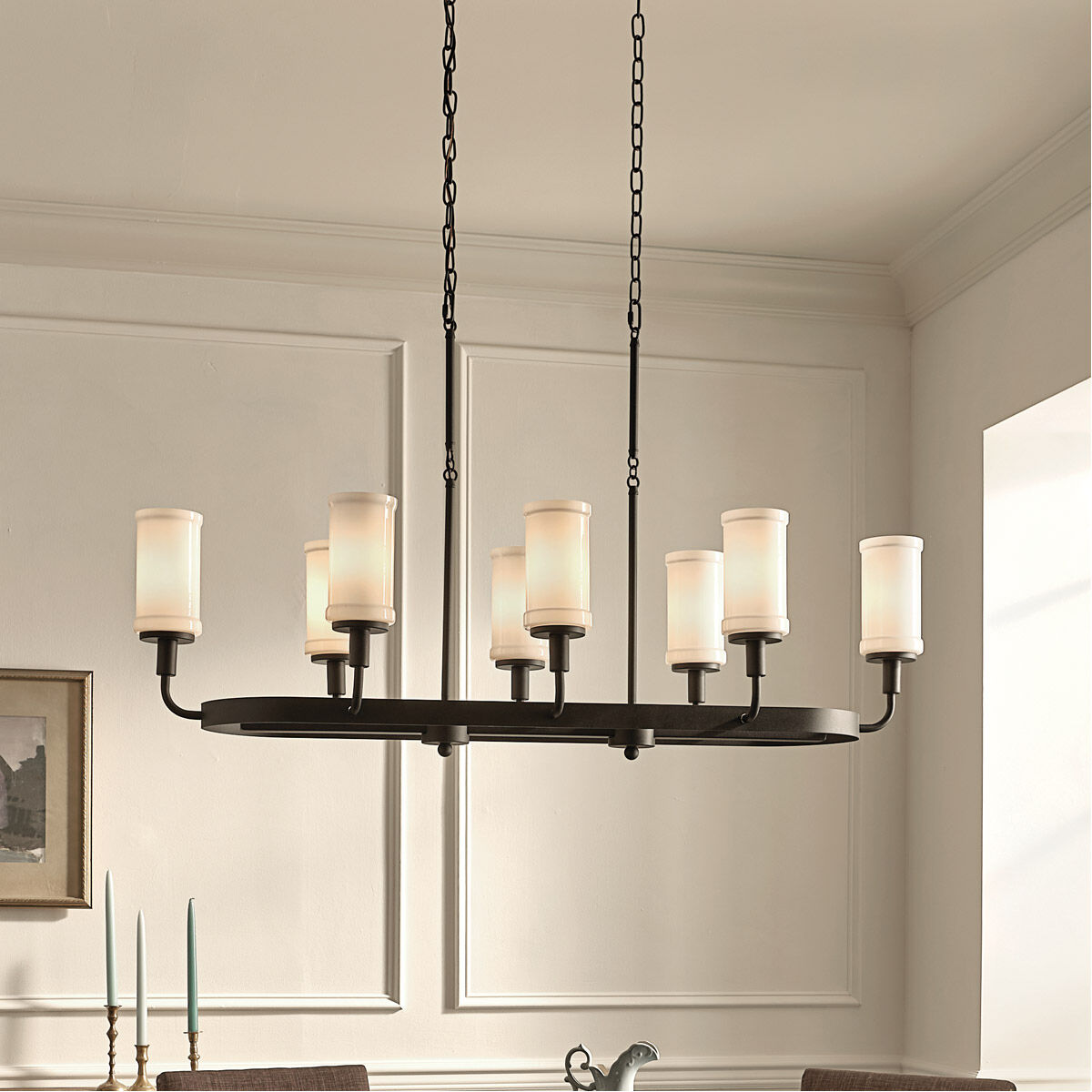 喜ばれる誕生日プレゼント 52453BKT Kichler Homestead Textured inch 18 Light 8 Vetivene スポーツトイ・アクショントイ