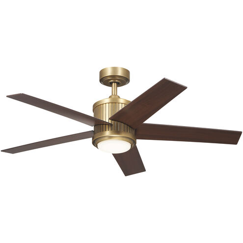 Brahm 48 inch Natural Brass with Walnut/White Blades Ceiling Fan