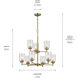 Winslow 9 Light Natural Brass Chandelier Ceiling Light, 2 Tier