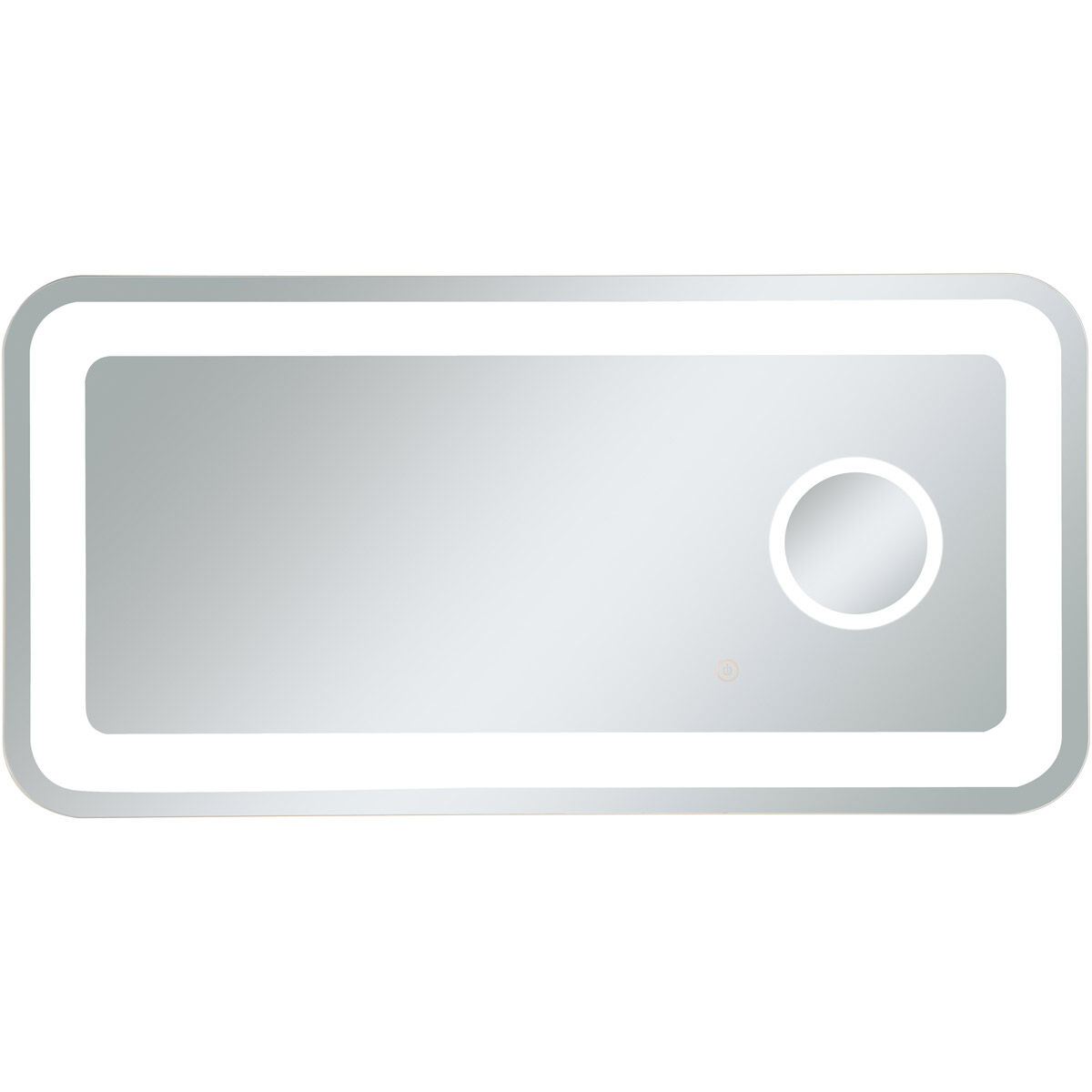 Lux 40 X 20 inch Glossy White Lighted Wall Mirror
