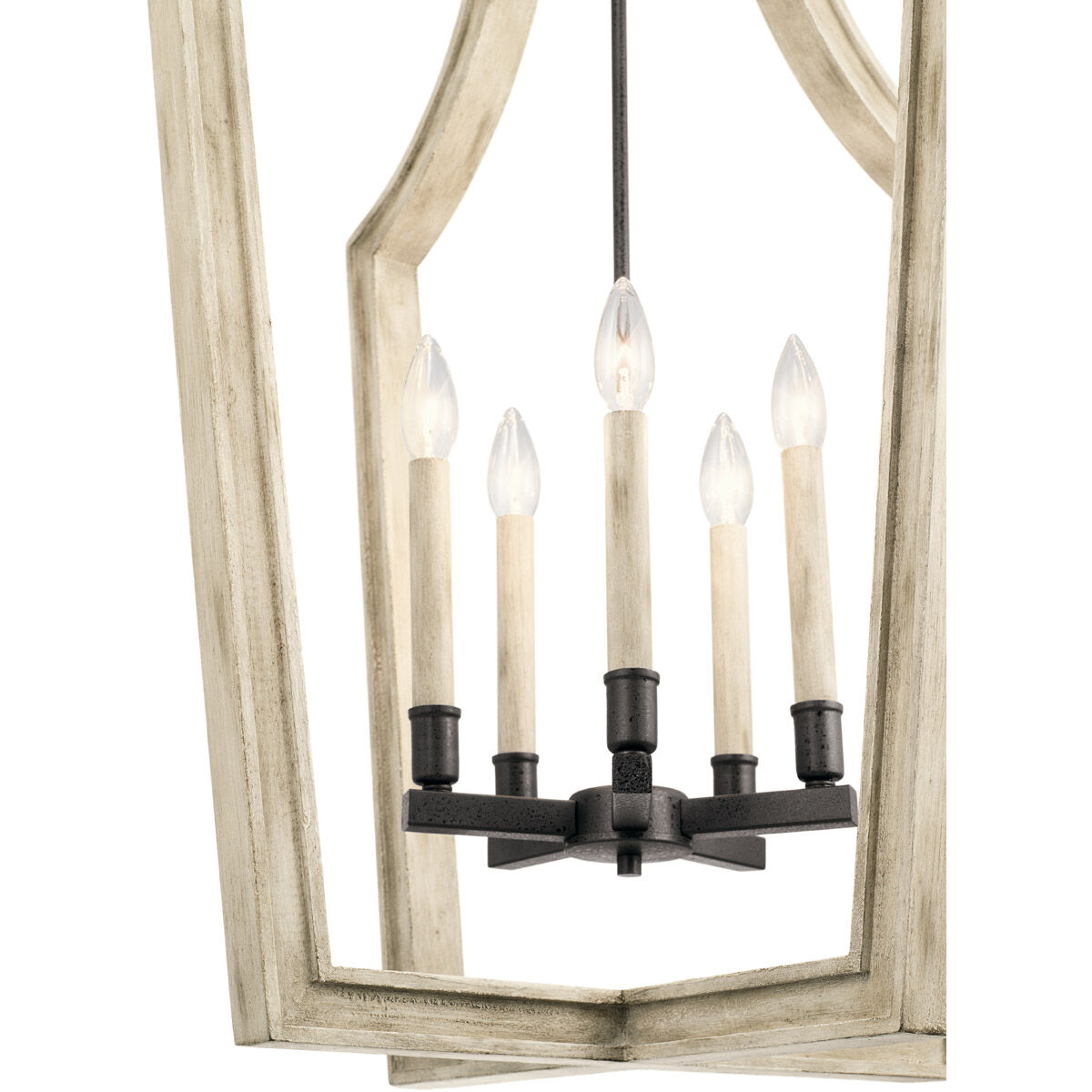 Botanica 5 Light 24 inch Anvil Iron Chandelier 1 Tier Medium Ceiling Light, 1 Tier Medium