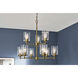 Winslow 9 Light Natural Brass Chandelier Ceiling Light, 2 Tier