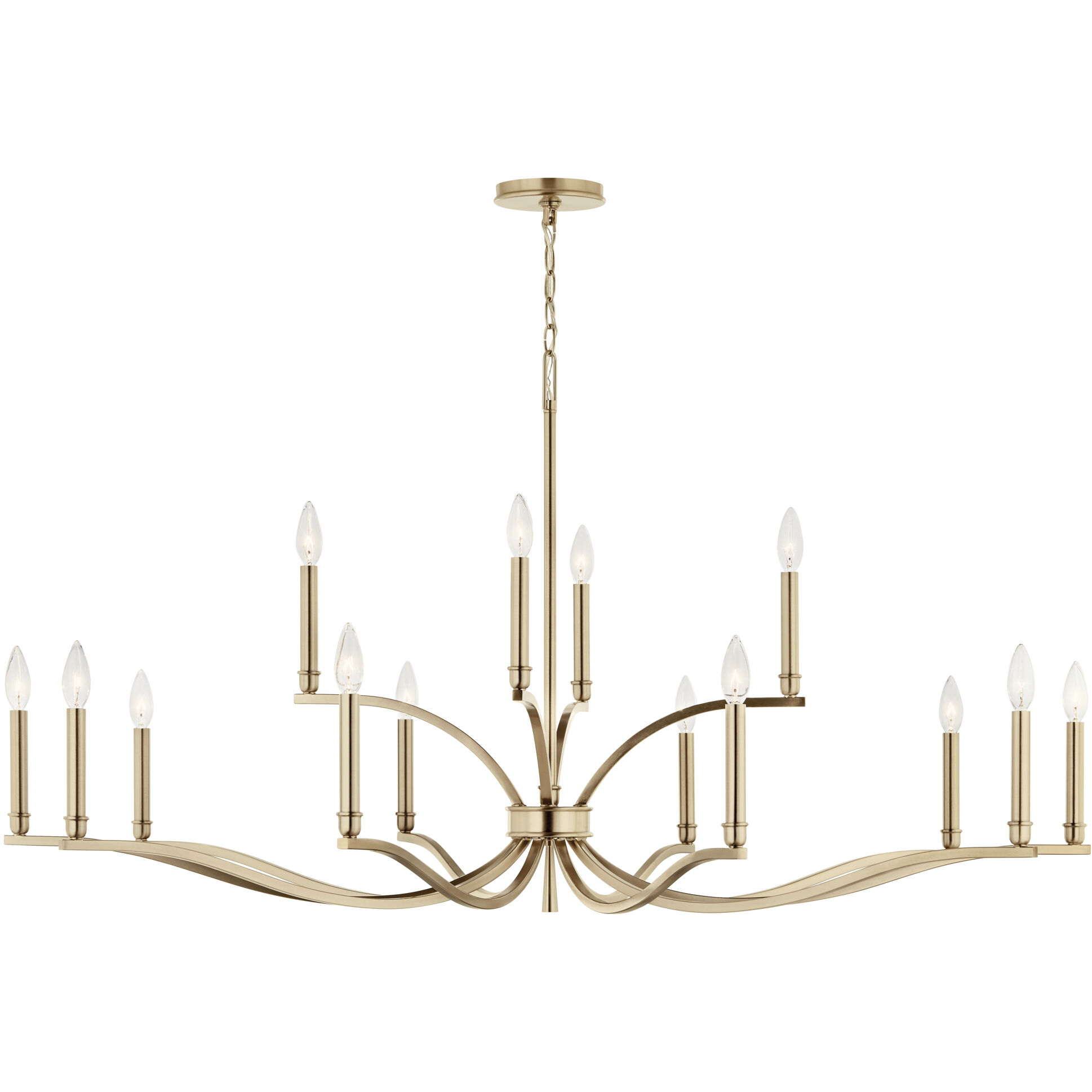 Malene 14 Light Champagne Bronze Chandelier Ceiling Light, 2 Tier Large