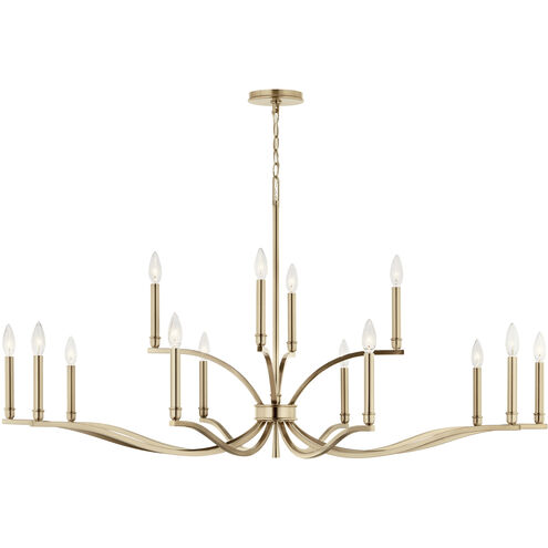 Malene 14 Light Champagne Bronze Chandelier Ceiling Light, 2 Tier Large