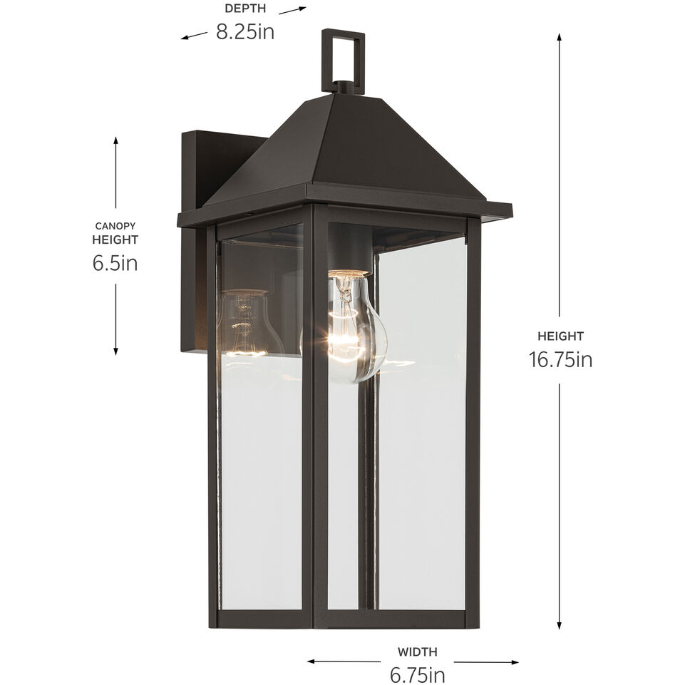 Prin 1 Light 16.75 inch Olde Bronze Outdoor Wall Light, Medium