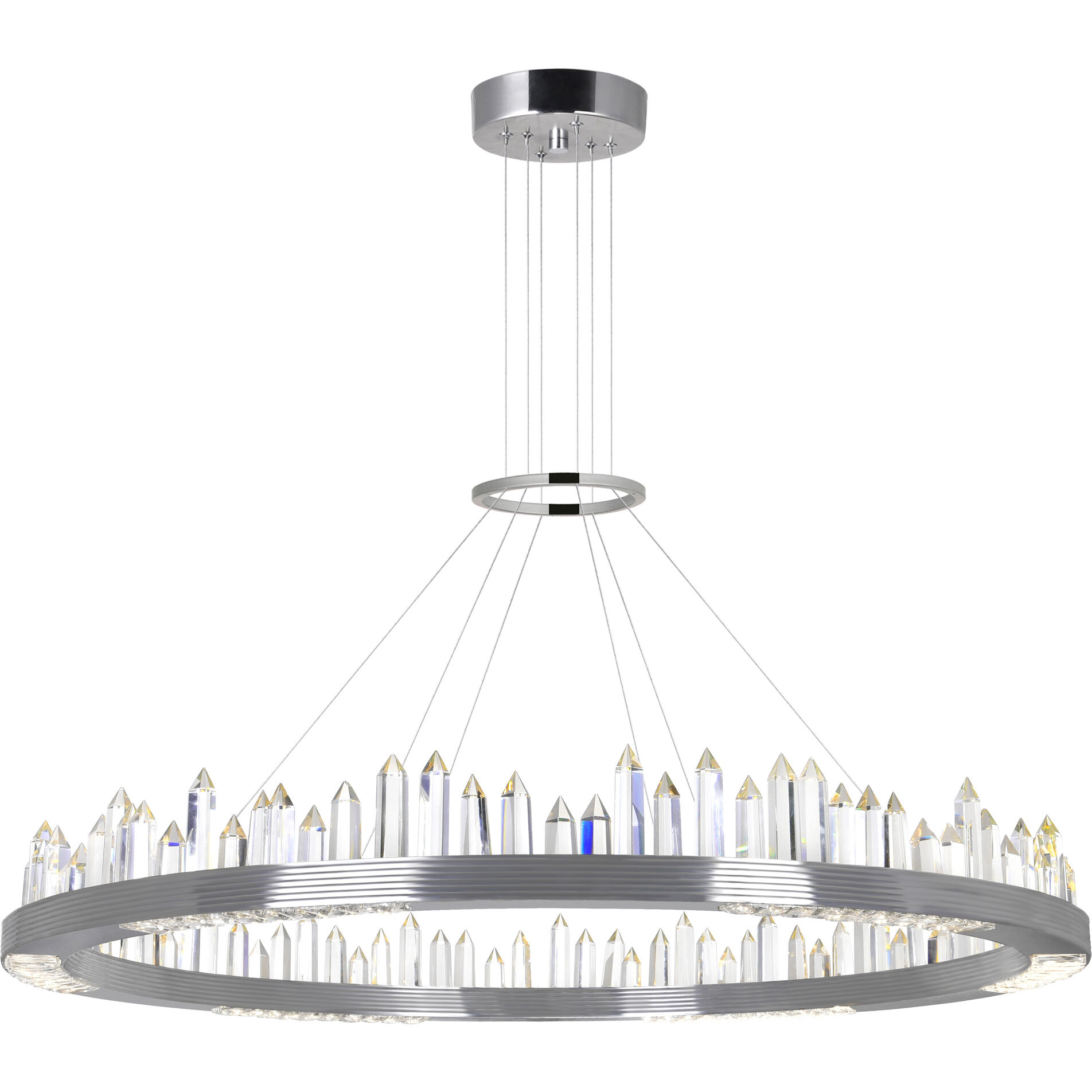 Agassiz LED 40 inch Polished Nickel Up Chandelier Ceiling Light