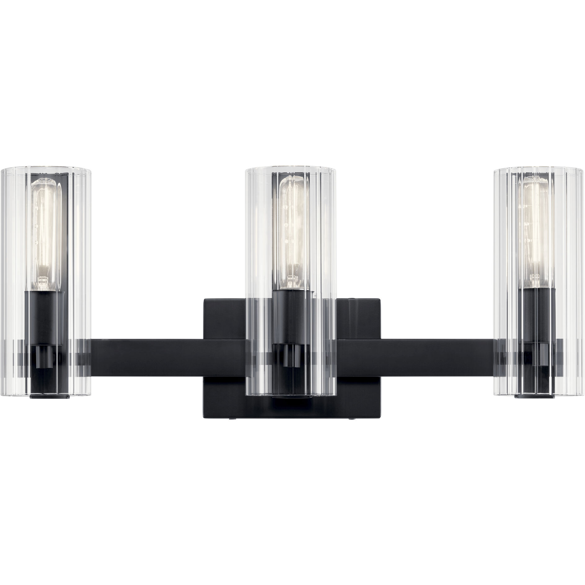 Jemsa 3 Light 22.75 inch Black Bath Bracket Wall Light, 3 Arm