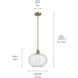 Avery 1 Light Natural Brass Pendant Ceiling Light