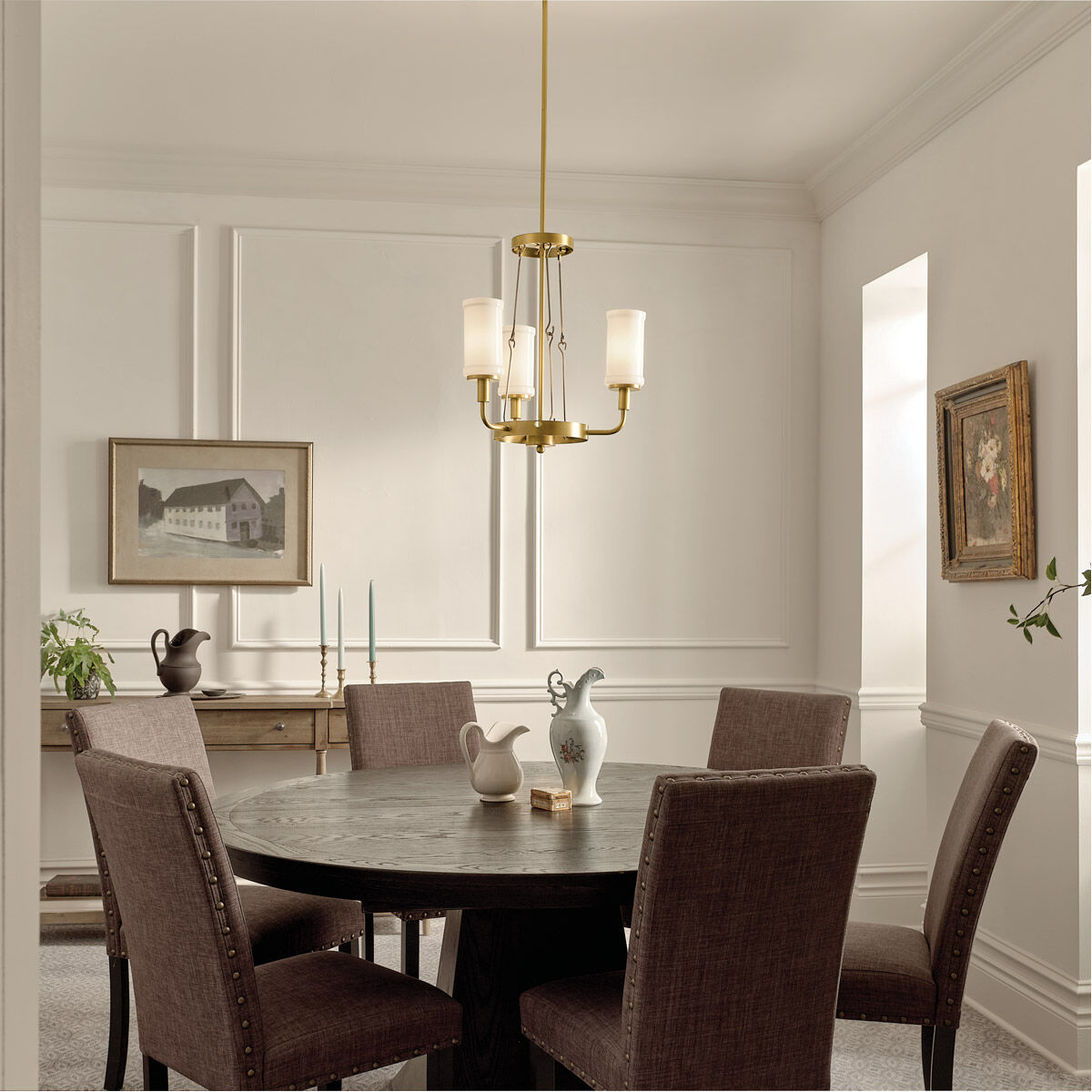 Kichler 52450NBR Homestead Vetivene 3 Light 20 inch Natural Brass
