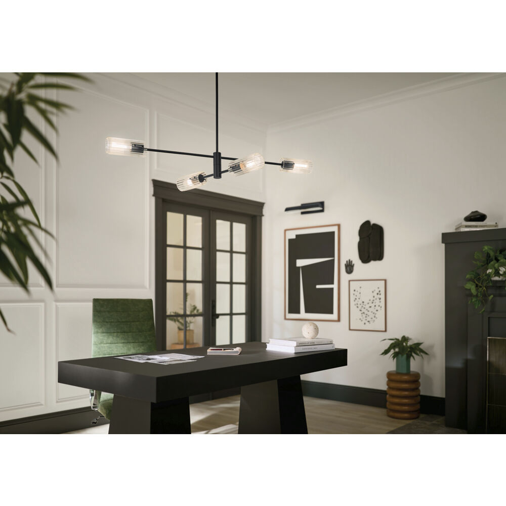 Velestino 4 Light 5.25 inch Black Chandelier Linear Ceiling Light