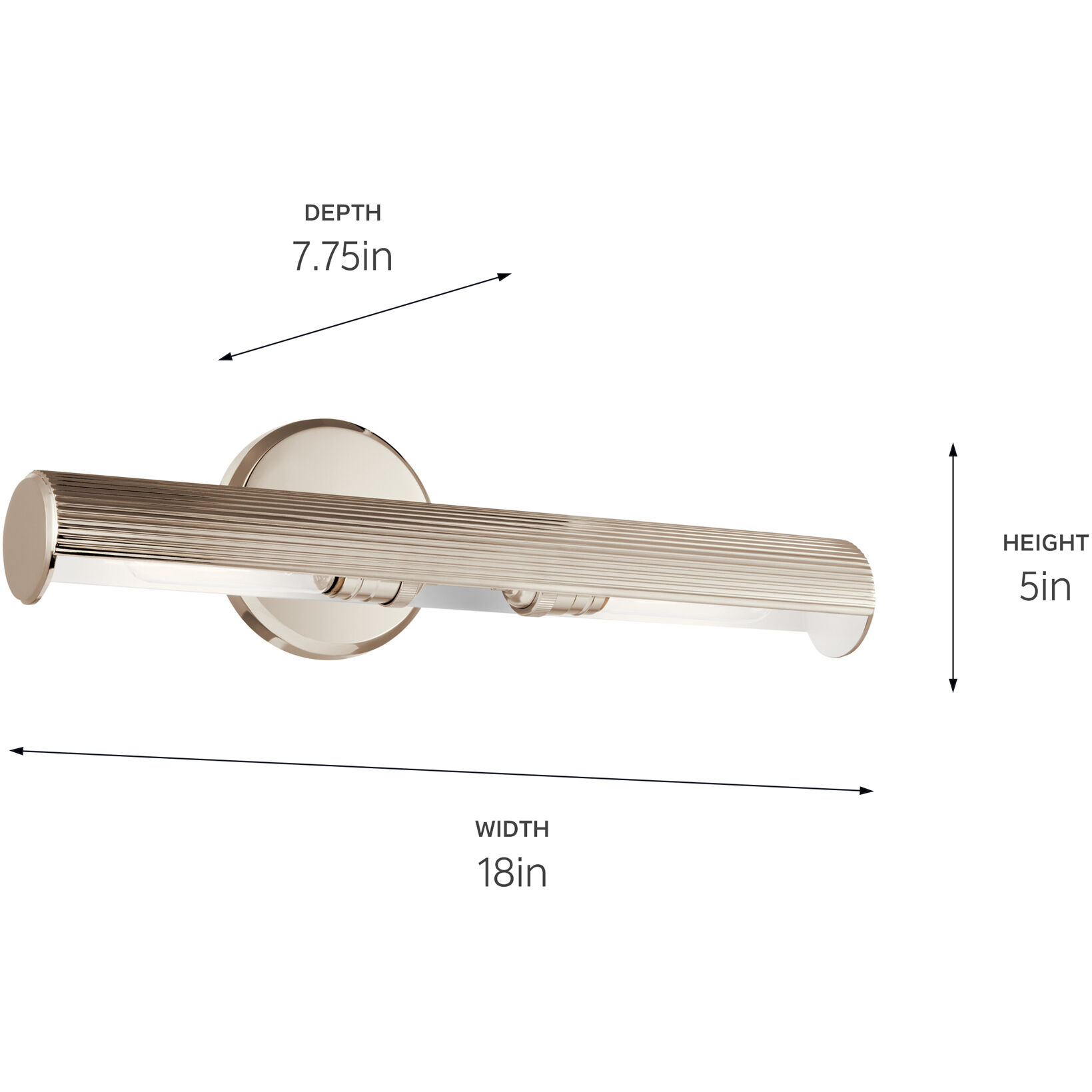 Midi 26 watt 18 inch Polished Nickel Picture Light Wall Light