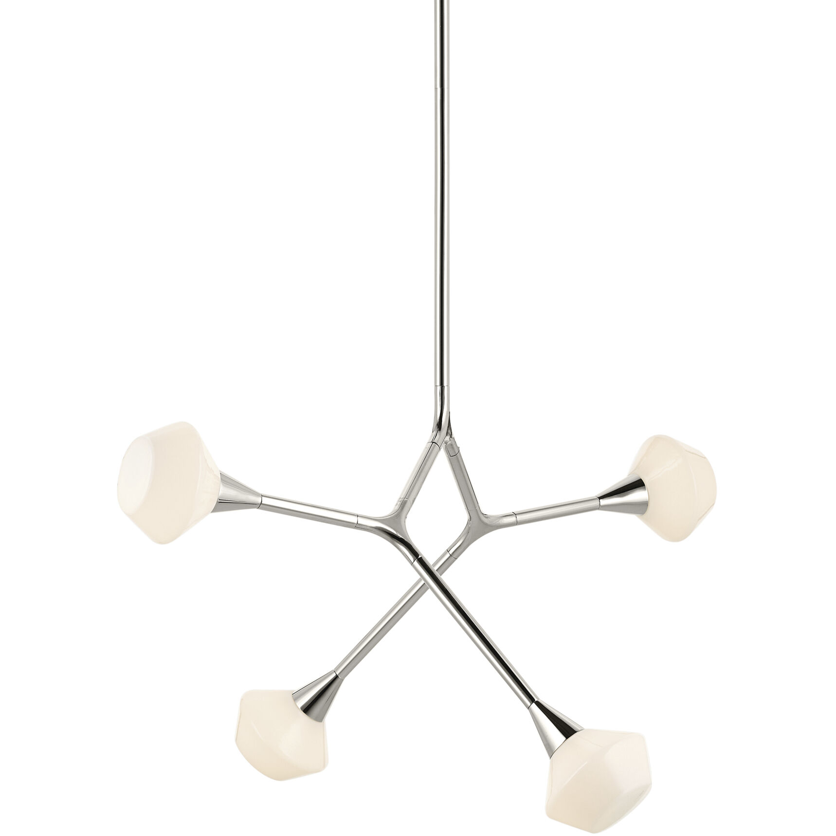 Cassius 4 Light 5.25 inch Polished Nickel Chandelier Ceiling Light, Convertible