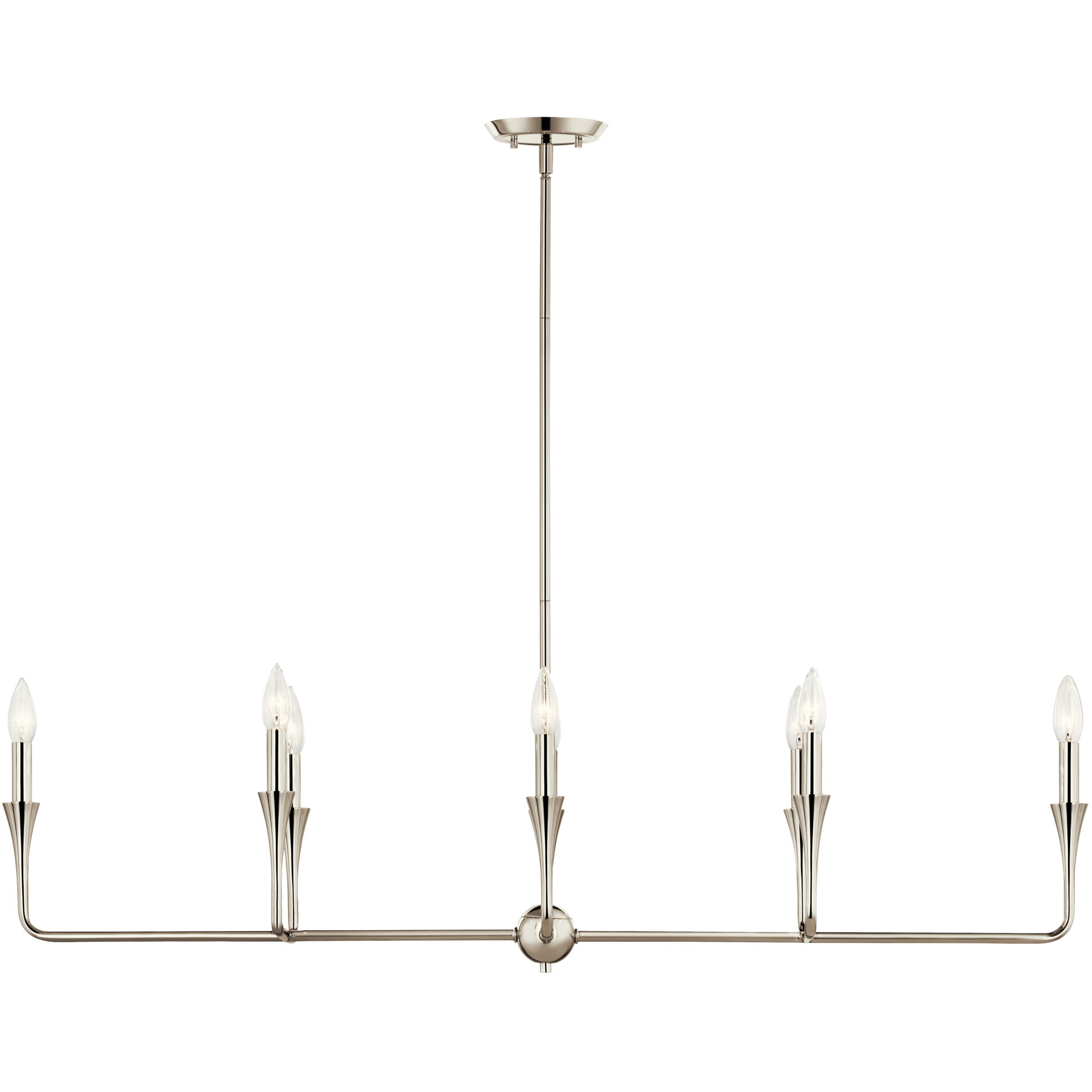 Alvaro 8 Light 11.5 inch Polished Nickel Chandelier Linear Ceiling Light, Double