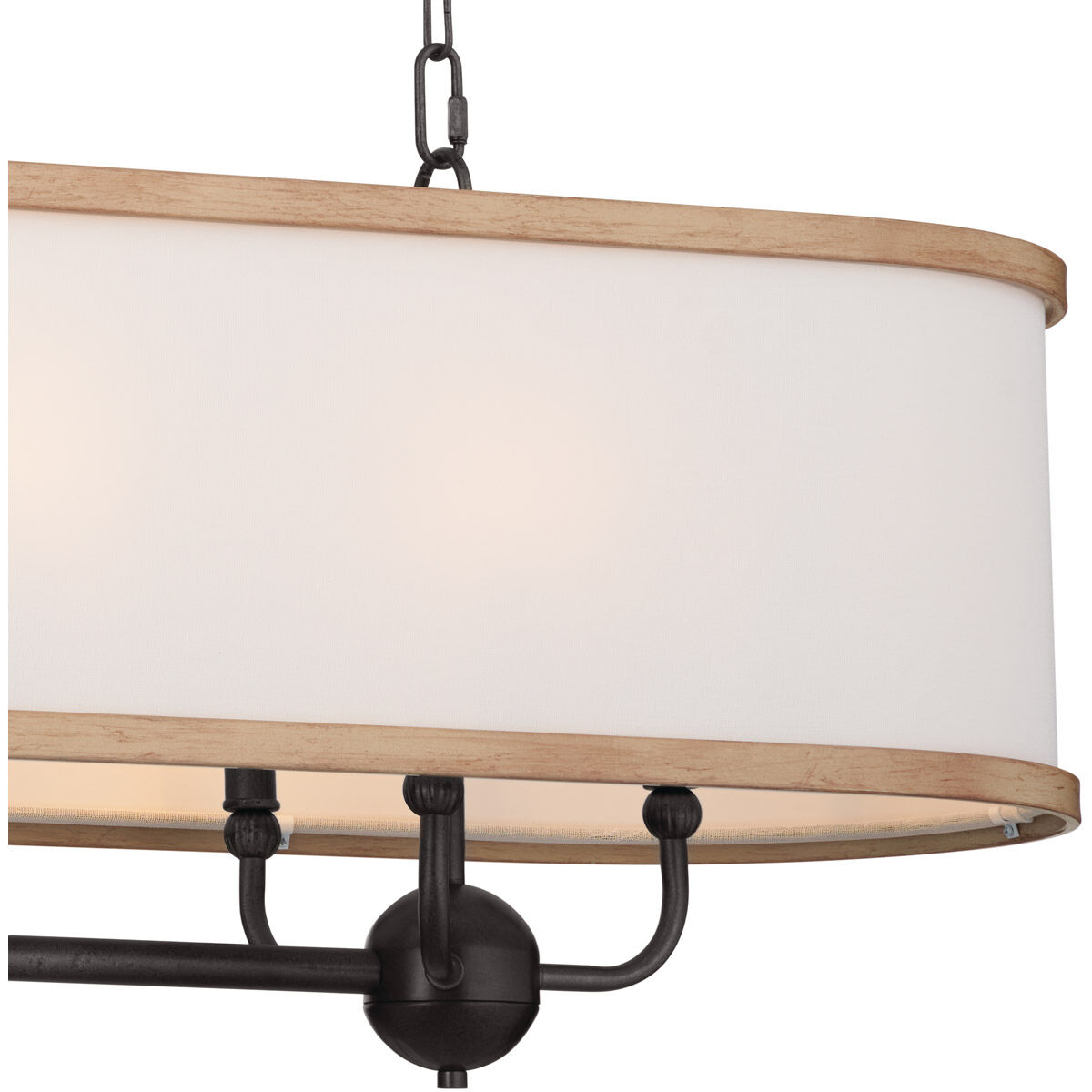 Homestead Heddle 8 Light 13 inch Anvil Iron Chandelier Linear Ceiling Light