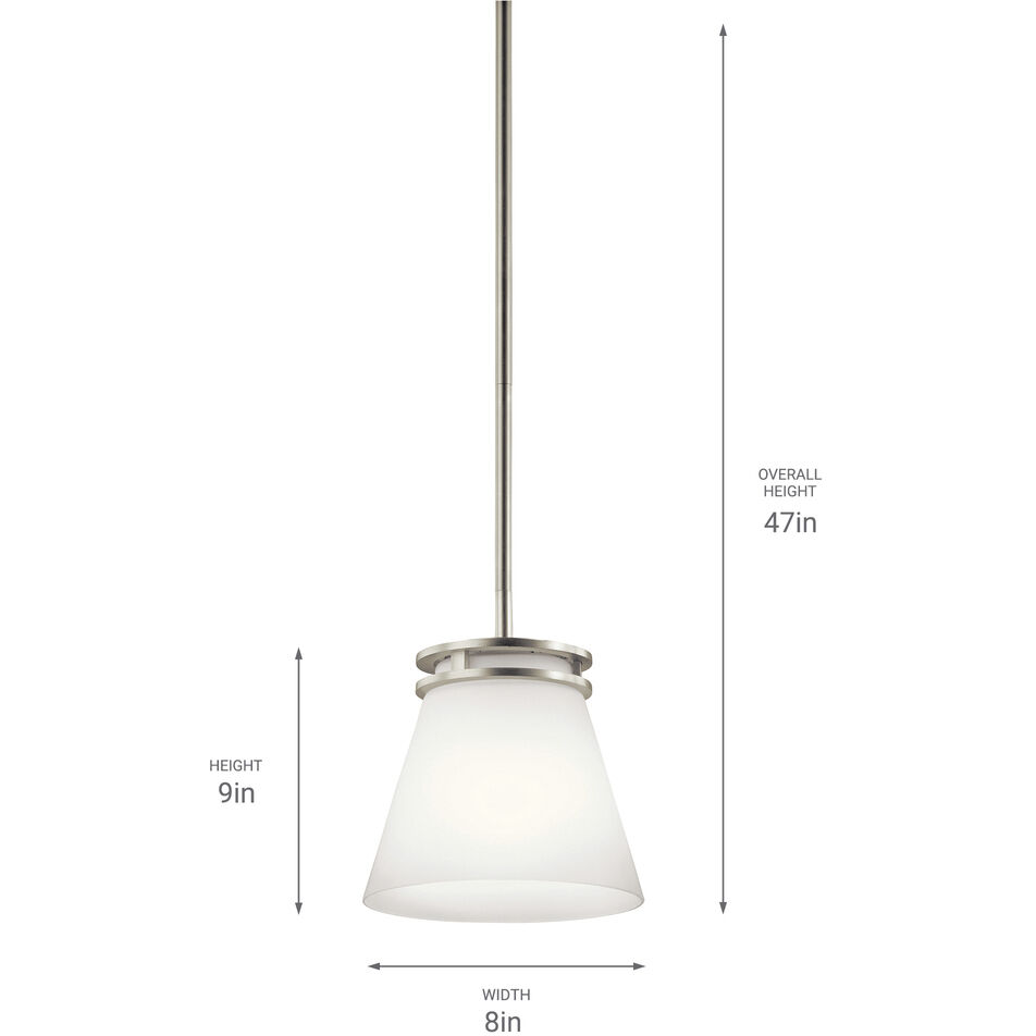 Hendrik 1 Light 8 inch Brushed Nickel Mini Pendant Ceiling Light