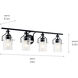 Everett 4 Light 34.25 inch Black Bath Vanity Light Wall Light