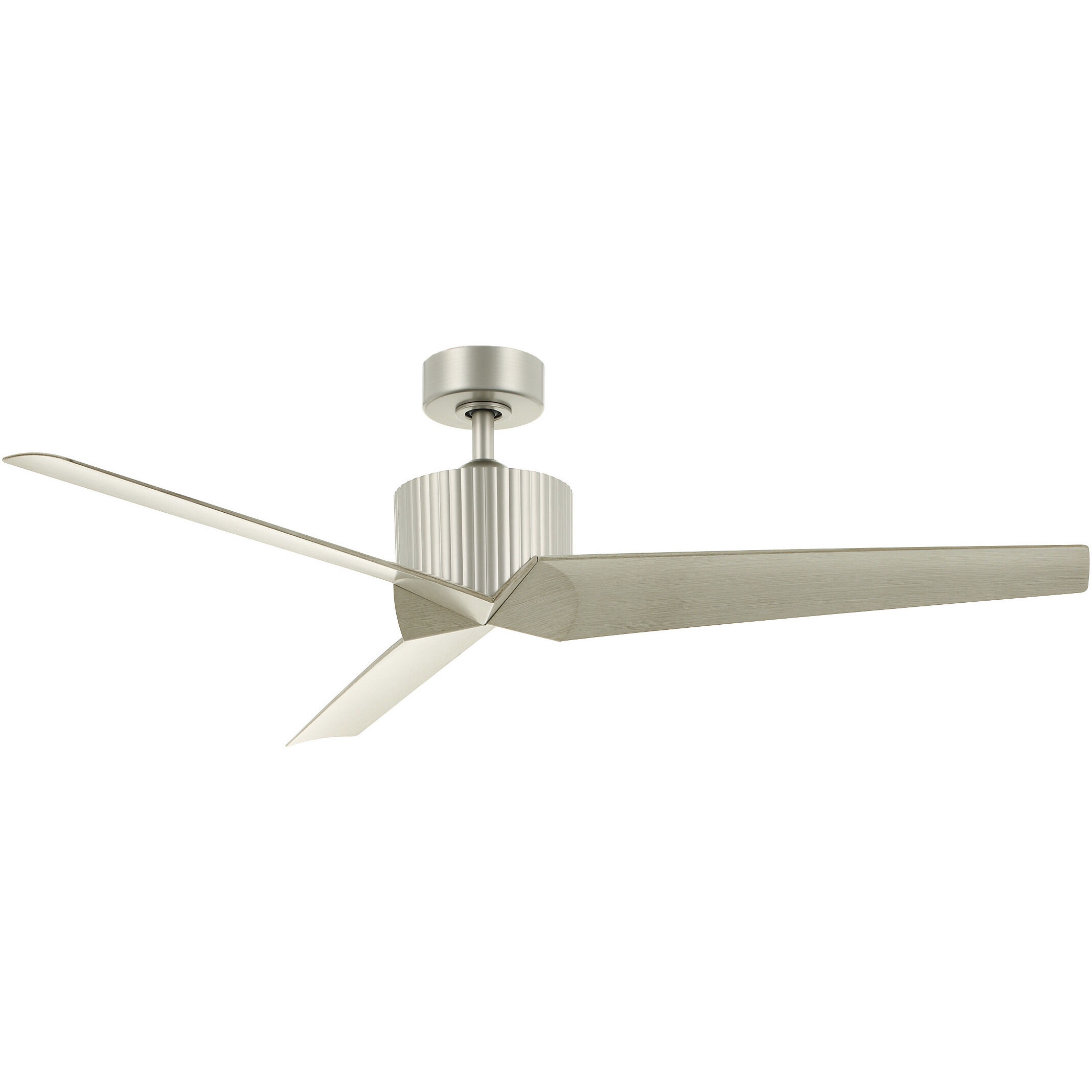 Almere 56 inch Brushed Nickel with Weathered White Walnut Blades Ceiling Fan