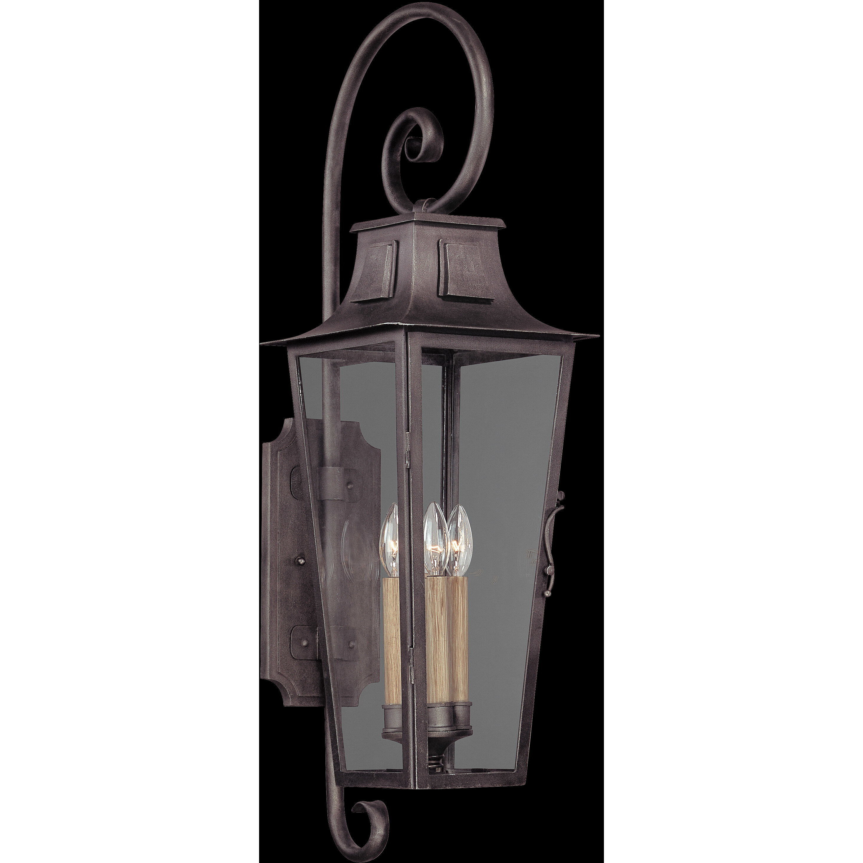 Parisian Square 4 Light 34.5 inch Aged Pewter Outdoor Wall Sconce