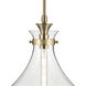 Laria 1 Light Champagne Bronze Pendant Ceiling Light in Clear