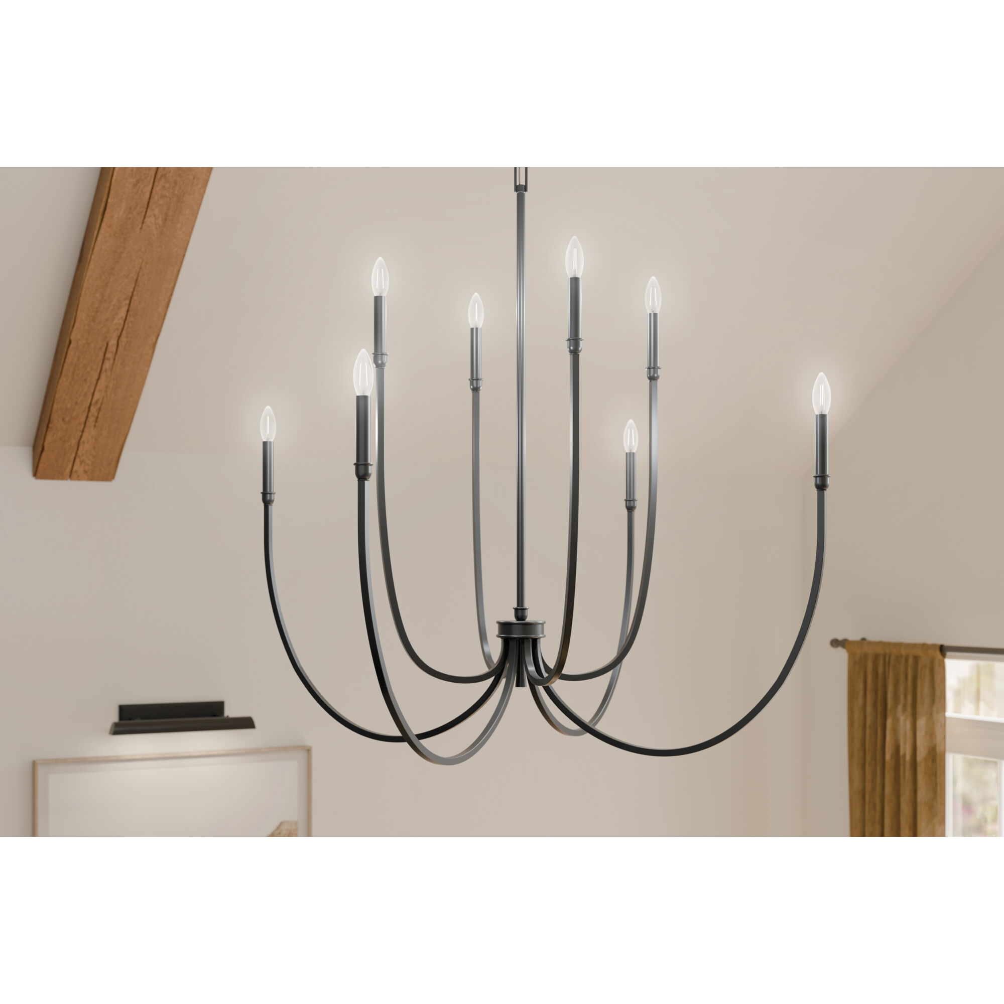 Malene 8 Light Black Chandelier Foyer Ceiling Light