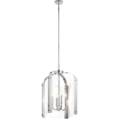 Pytel 4 Light 17 inch Chrome Large Foyer Pendants Ceiling Light, Large