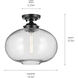 Avery 1 Light Black Semi Flush Ceiling Light
