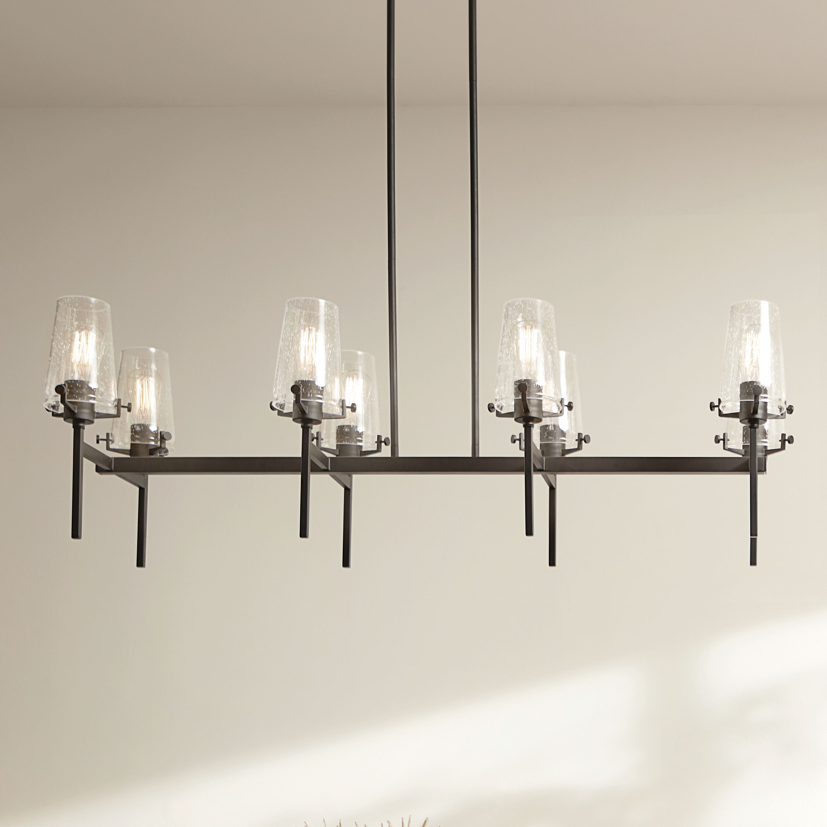 Alton 8 Light 17 inch Black Chandelier Linear Ceiling Light