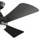 Sola 54 inch Satin Black Ceiling Fan