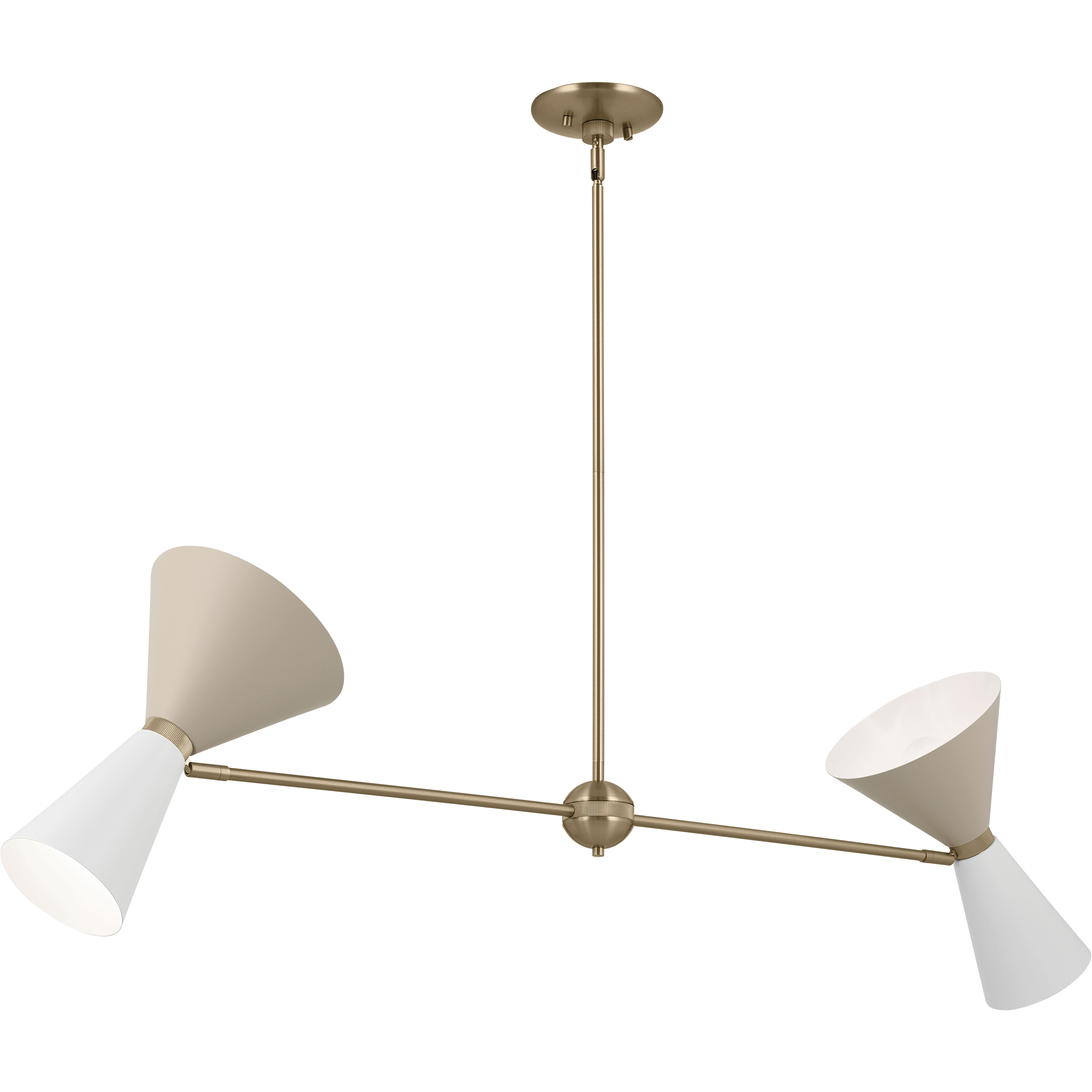 Phix LED 8.75 inch Champagne Bronze with Greige and White Chandelier Linear Ceiling Light