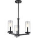 Crosby 3 Light 18 inch Black Chandelier/Semi Flush Ceiling Light
