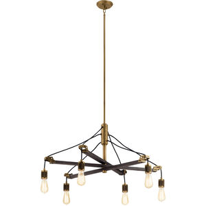 Iron 6 Light 37 inch Vintage Gray Chandelier 1 Tier Large Ceiling Light, 1 Tier Large