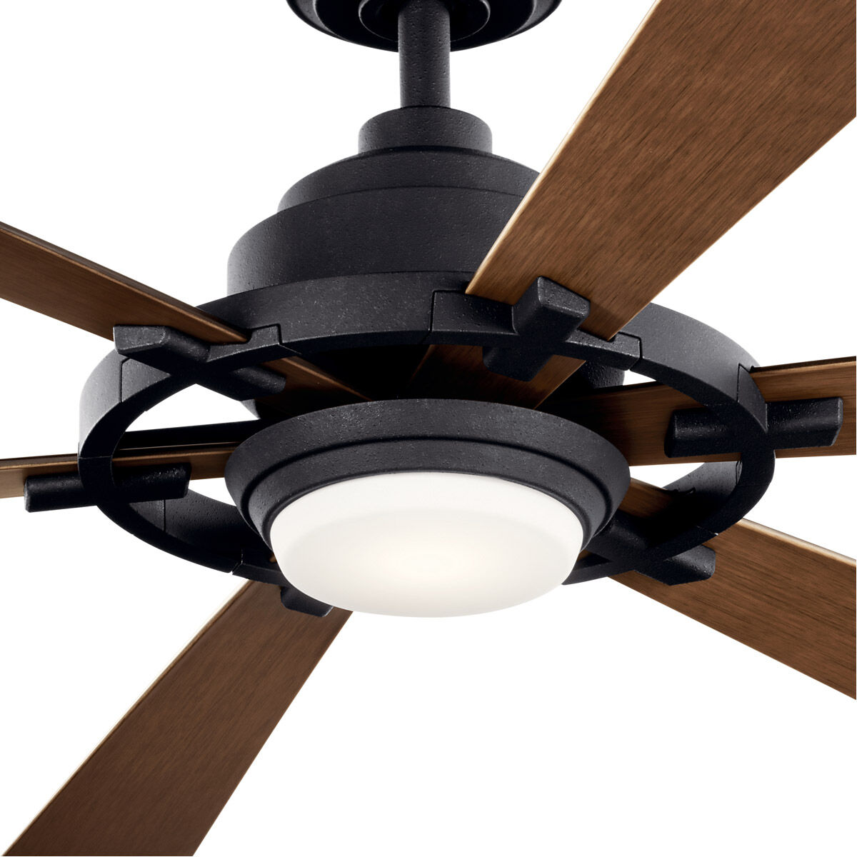 Gentry Lite 52 inch Distressed Black with Walnut Blades Ceiling Fan in Walnut/Satin Black