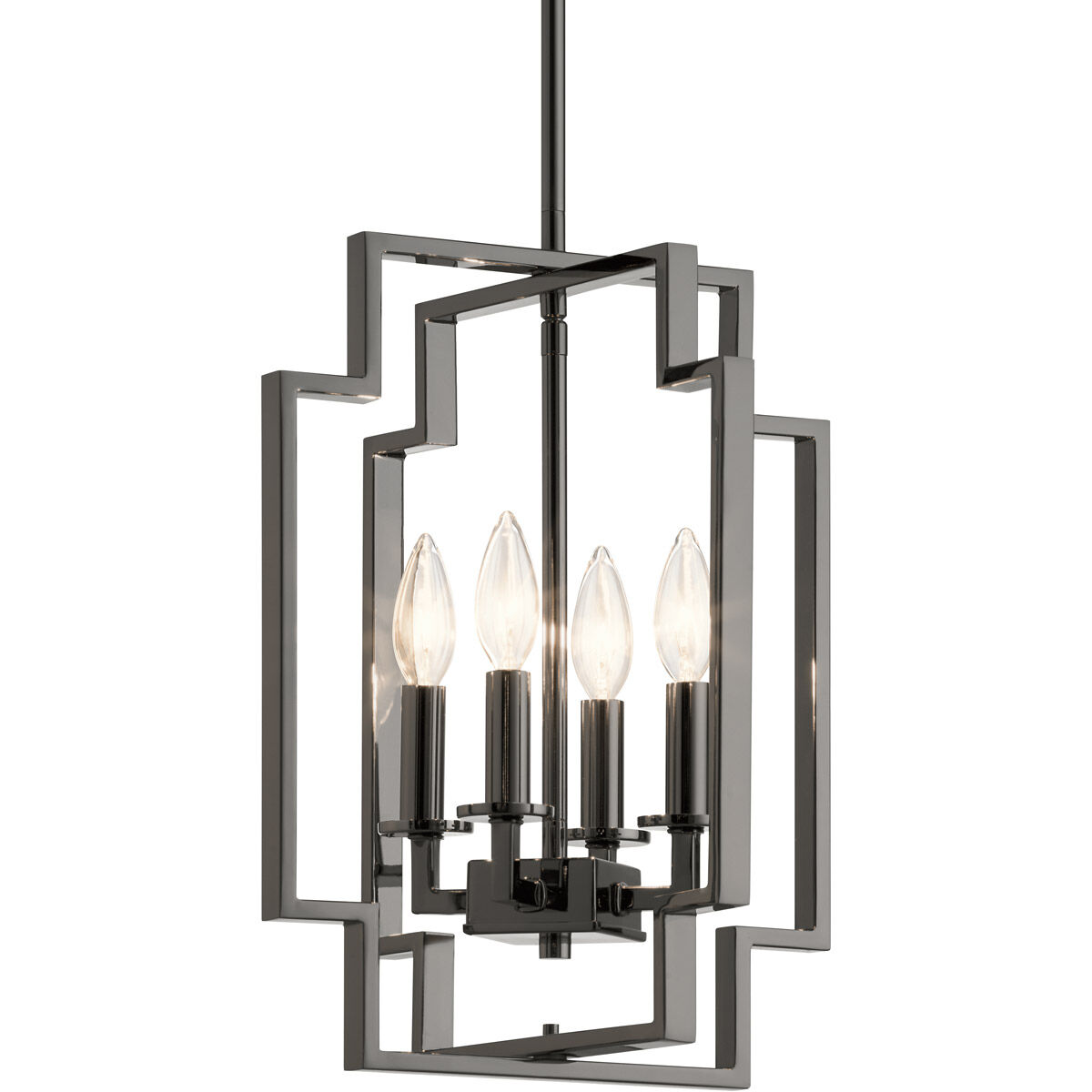 Downtown Deco 4 Light 12 inch Midnight Chrome Foyer Pendant Ceiling Light