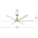 Solen 65 inch Champagne Bronze with Matte White Blades Ceiling Fan
