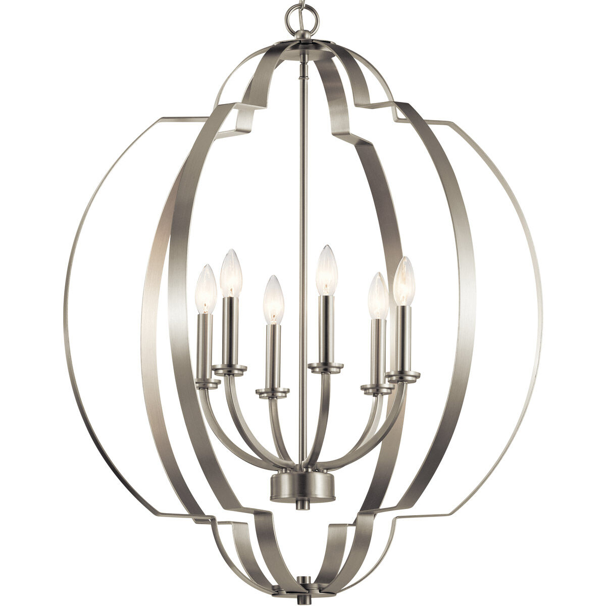 Voleta 6 Light 28 inch Brushed Nickel Chandelier Foyer Ceiling Light
