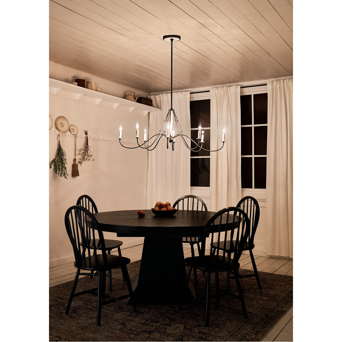 Homestead Freesia 8 Light 20 inch Anvil Iron Chandelier Linear Ceiling Light