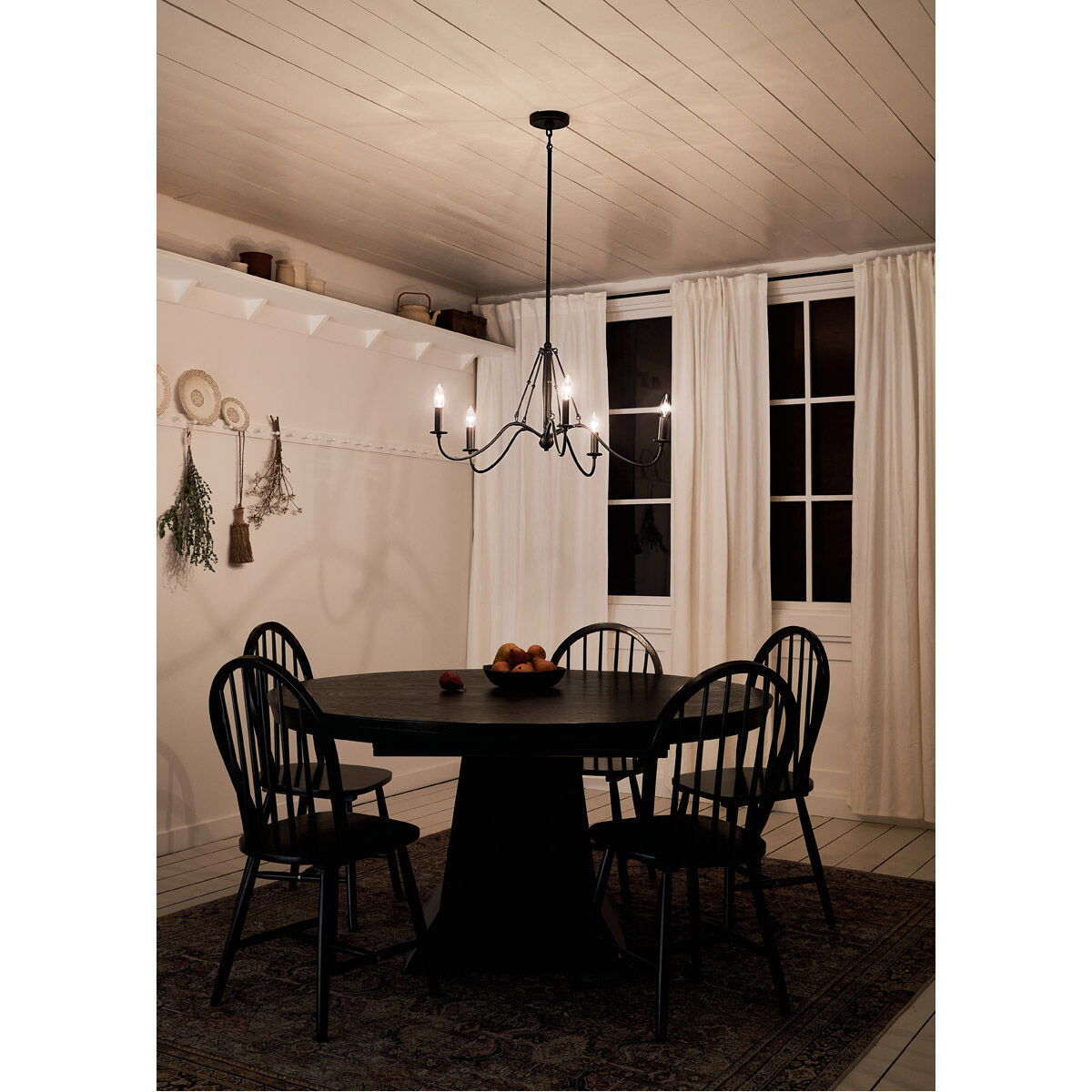 Kichler 52455BKT Homestead Freesia 5 Light 31 inch Textured Black  Chandelier Ceiling Light, Freesia