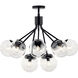 Silvarious 12 Light Black Chandelier/Semi Flush Ceiling Light