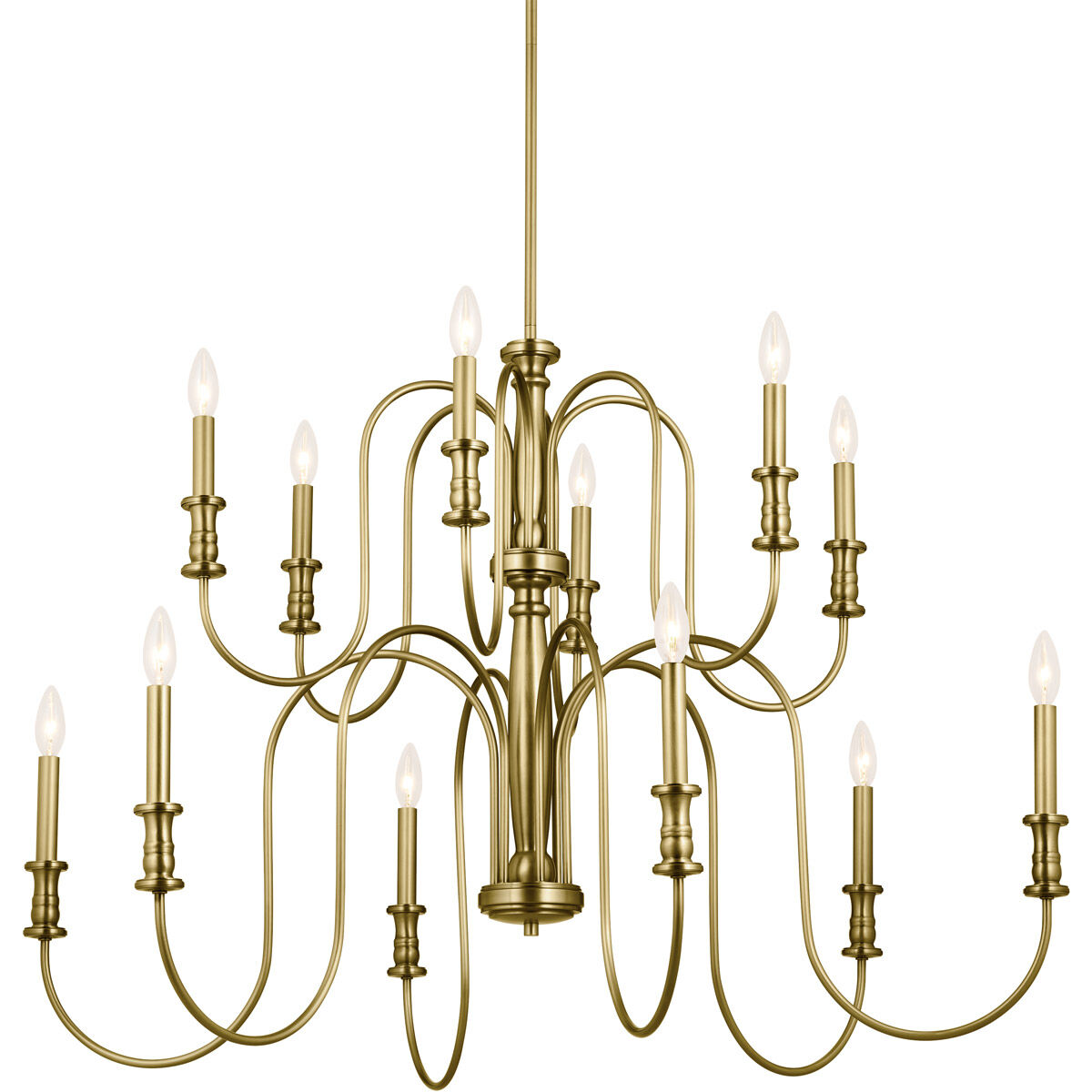 Homestead Karthe 12 Light 42 inch Natural Brass Chandelier Ceiling Light, Karthe