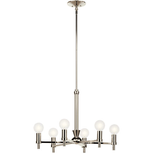 Torvee 6 Light 25 inch Nickel Textured Chandelier Ceiling Light, Medium