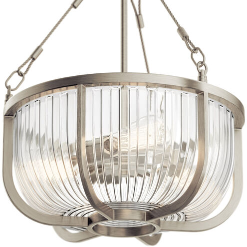 Roux 3 Light 16 inch Brushed Nickel Pendant Ceiling Light