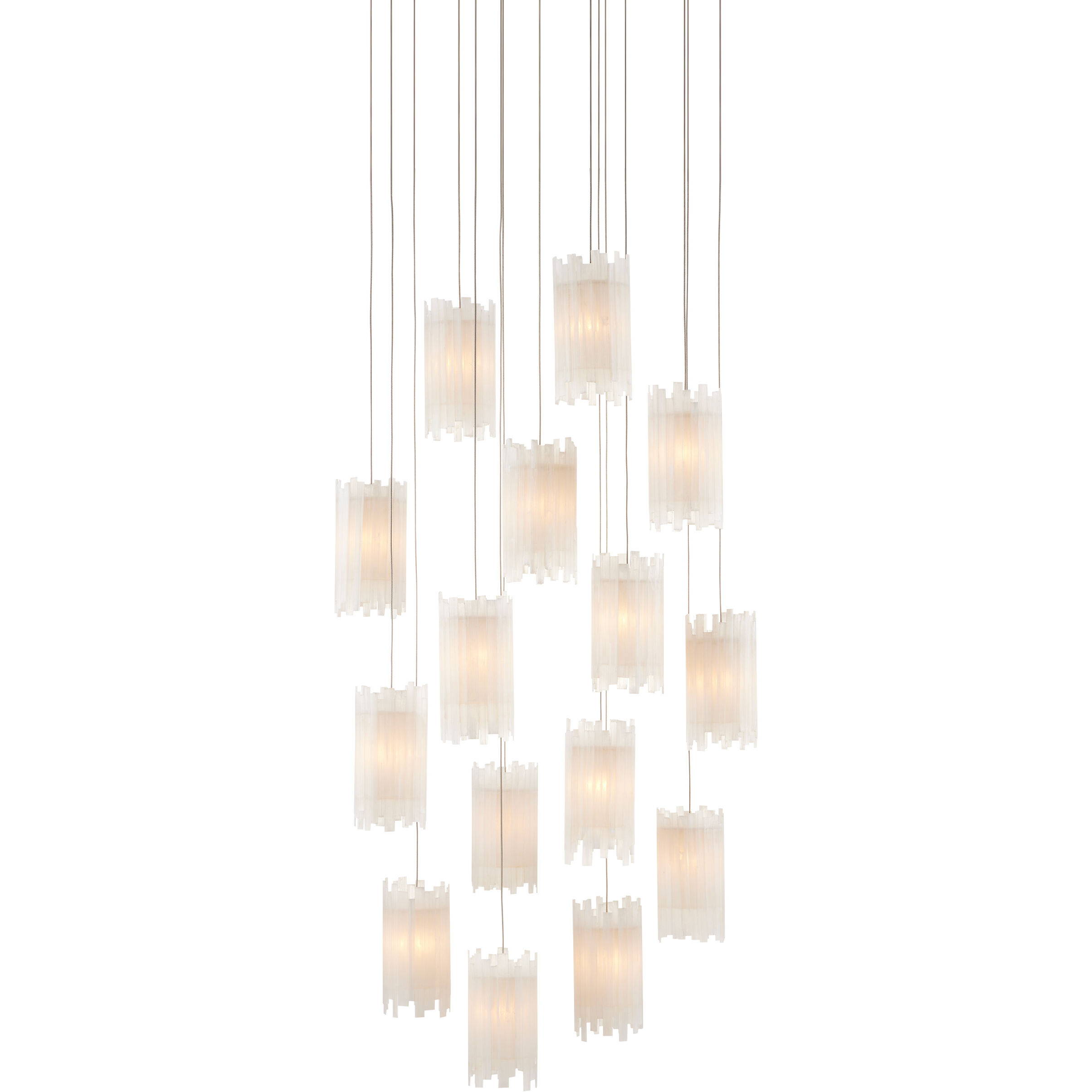 Escenia 15 Light 23 inch Natural/Painted Silver Multi-Drop Pendant Ceiling Light